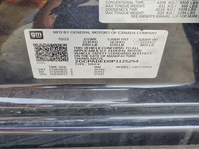 2023 Chevrolet Silverado მანქანა იყიდება აუქციონზე, vin: 2GCPADED0P1125254, აუქციონის ნომერი: 48811136