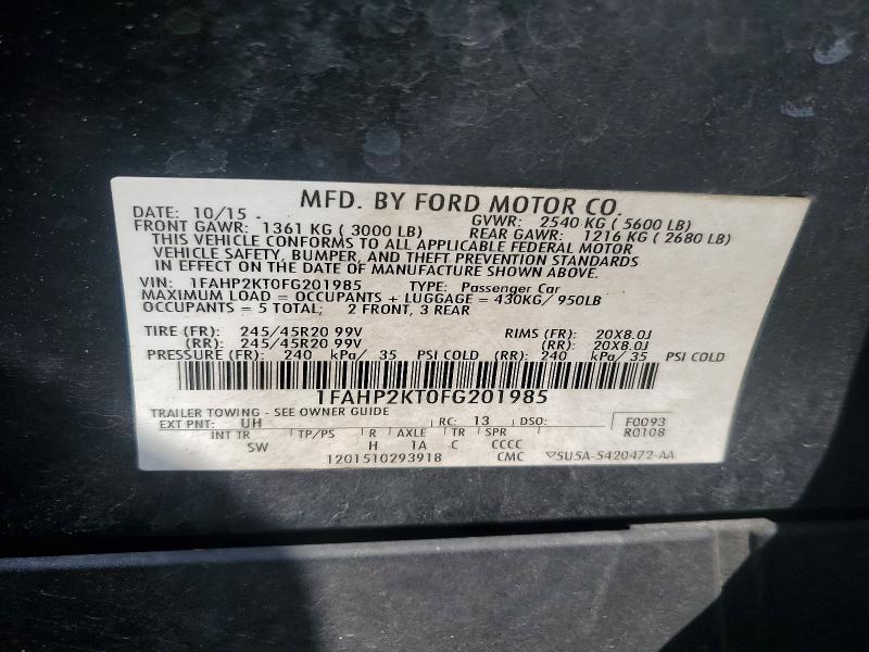 Aukcja sprzedaży 2015 Ford Taurus, vin: 1FAHP2KT0FG201985, numer aukcji: 50816796