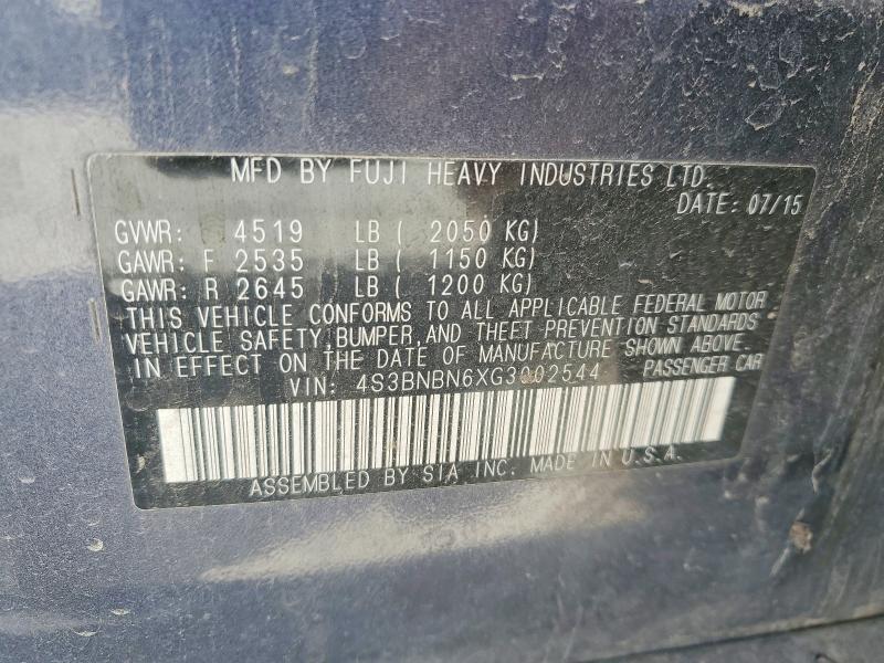 Продаж на аукціоні авто 2016 Subaru Legacy, vin: 4S3BNBN6XG3002544, номер лоту: 49599786