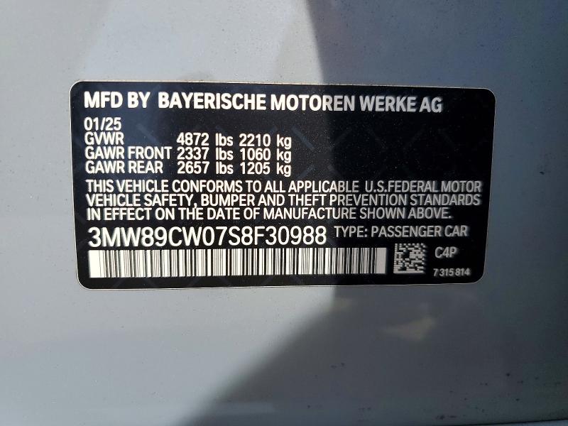 Продаж на аукціоні авто 2025 Bmw 330xi, vin: 3MW89CW07S8F30988, номер лоту: 49926336
