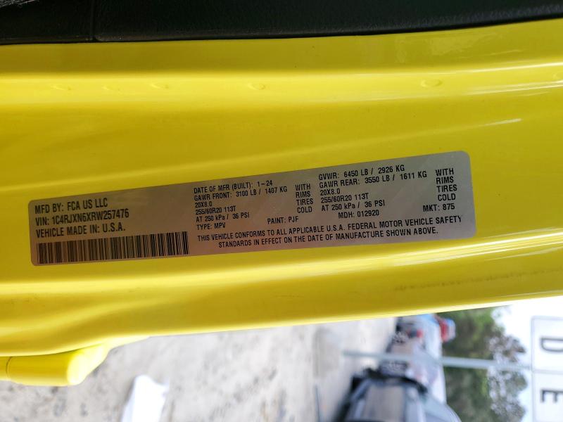 2024 Jeep Wrangler მანქანა იყიდება აუქციონზე, vin: 1C4RJXN6XRW257476, აუქციონის ნომერი: 50663886