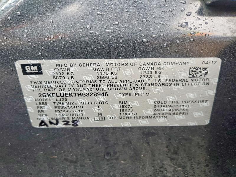 Продаж на аукціоні авто 2017 Gmc Terrain, vin: 2GKFLUEK7H6328946, номер лоту: 50450886