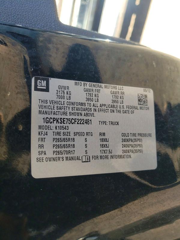 Aukcja sprzedaży 2012 Chevrolet Silverado, vin: 1GCPKSE75CF222481, numer aukcji: 49283826