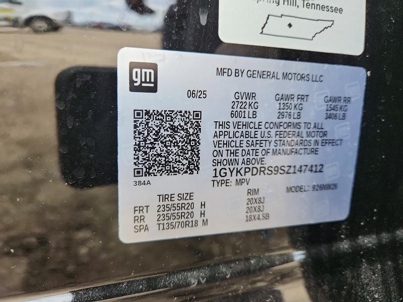 2025 Cadillac Xt6 მანქანა იყიდება აუქციონზე, vin: 1GYKPDRS9SZ147412, აუქციონის ნომერი: 52095306