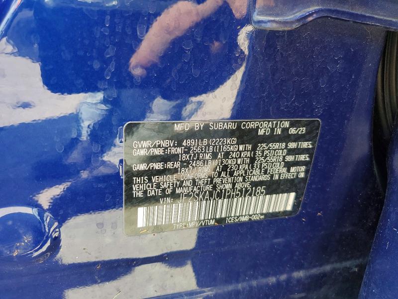 Продаж на аукціоні авто 2023 Subaru Forester, vin: JF2SKAJC1PH512185, номер лоту: 51620236