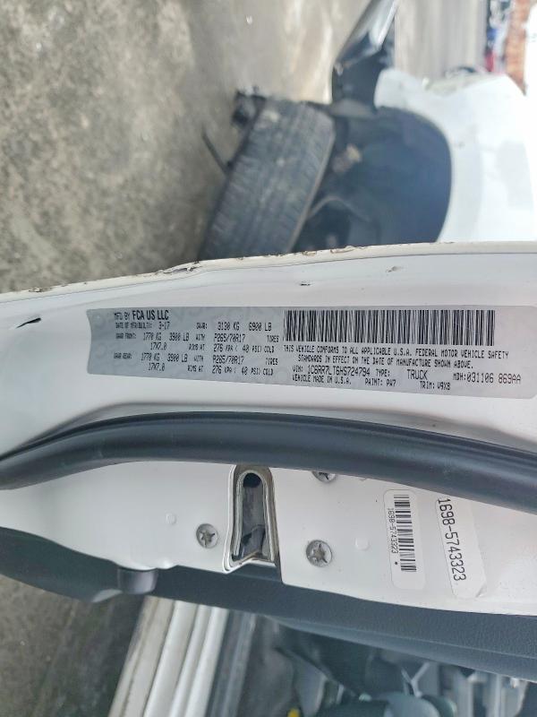 49479166 :رقم المزاد ، 1C6RR7LT6HS724794 vin ، 2017 Ram 1500 مزاد بيع