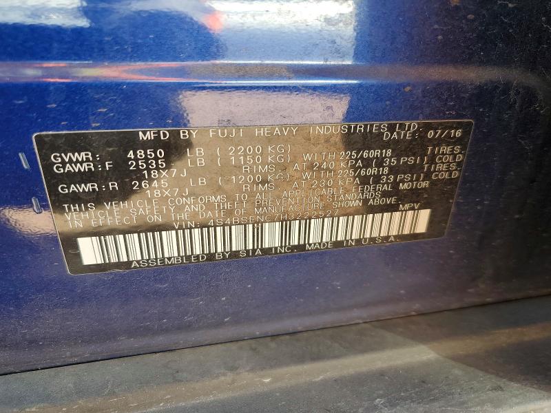 Продажа на аукционе авто 2017 Subaru Outback, vin: 4S4BSENC7H3222527, номер лота: 48511356