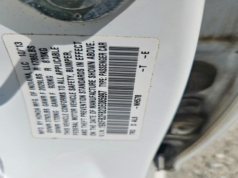 50402046 :رقم المزاد ، 19XFB2F82DE085997 vin ، 2013 Honda Civic مزاد بيع