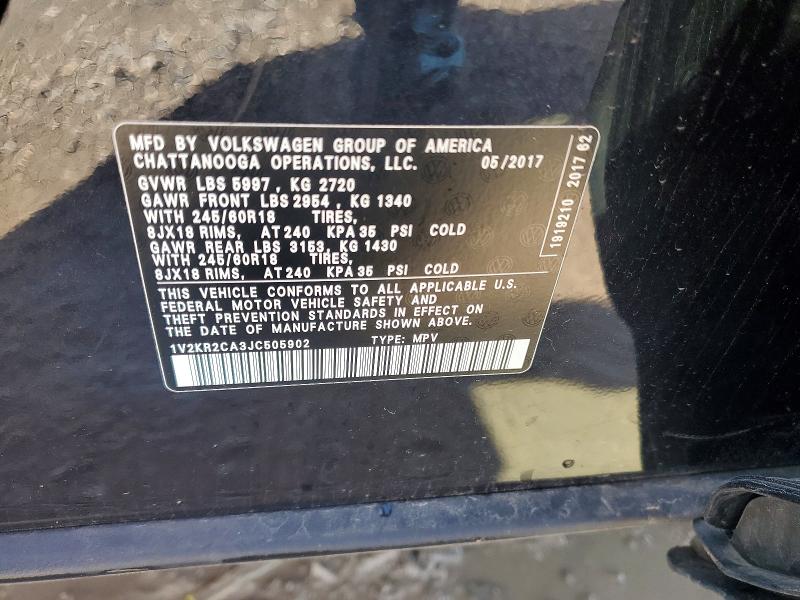 Продаж на аукціоні авто 2018 Volkswagen Atlas, vin: 1V2KR2CA3JC505902, номер лоту: 51518436