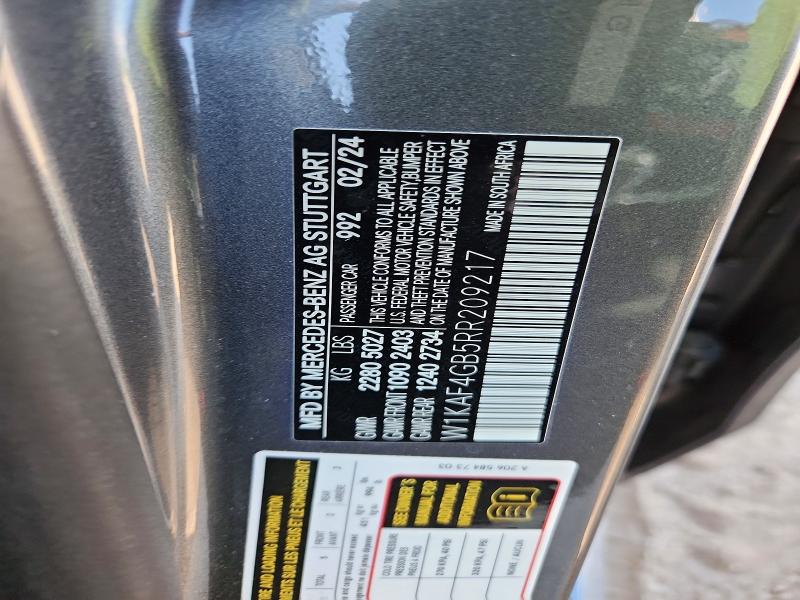 2024 Mercedes-benz 260 მანქანა იყიდება აუქციონზე, vin: W1KAF4GB5RR209217, აუქციონის ნომერი: 50047176
