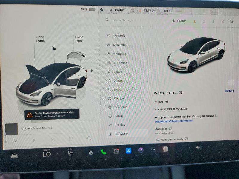 2023 Tesla Model 3 მანქანა იყიდება აუქციონზე, vin: 5YJ3E1EA1PF584488, აუქციონის ნომერი: 50508046