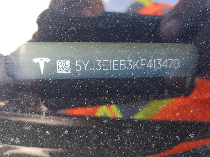 50505416 :رقم المزاد ، 5YJ3E1EB3KF413470 vin ، 2019 Tesla Model 3 مزاد بيع
