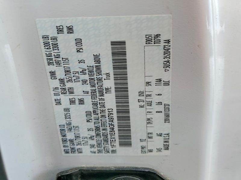Продаж на аукціоні авто 2016 Ford F150, vin: 1FTEX1E84GFA97913, номер лоту: 51258036