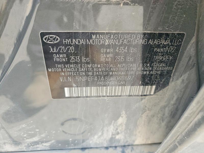 49060766 :رقم المزاد ، 5NPEF4JA8LH060697 vin ، 2020 Hyundai Sonata مزاد بيع