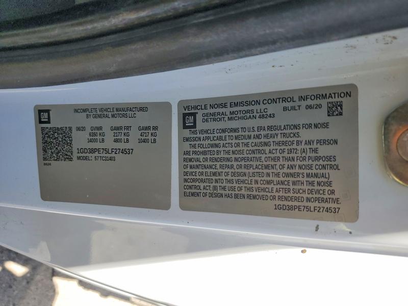 Aukcja sprzedaży 2020 Gmc Sierra, vin: 1GD38PE75LF274537, numer aukcji: 48172206
