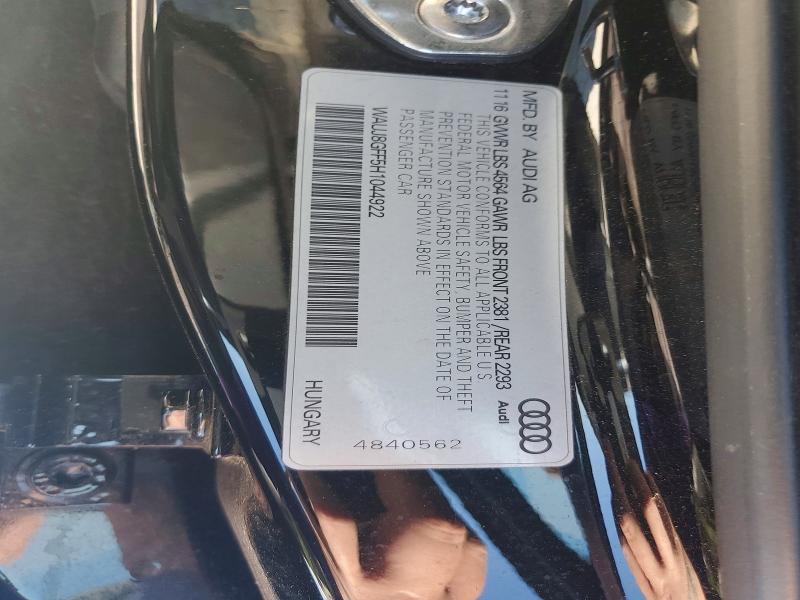 Aukcja sprzedaży 2017 Audi A3, vin: WAUJ8GFF5H1044922, numer aukcji: 49293716