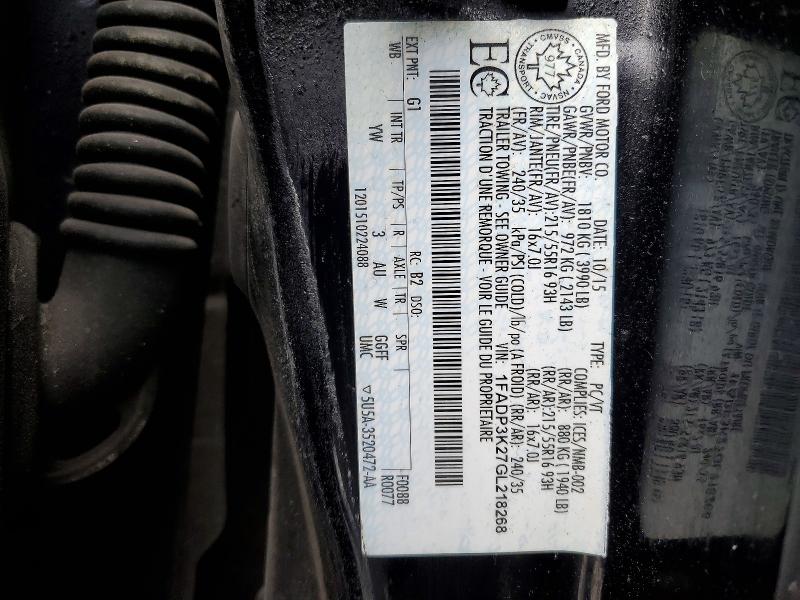 2016 Ford Focus მანქანა იყიდება აუქციონზე, vin: 1FADP3K27GL218268, აუქციონის ნომერი: 79172515