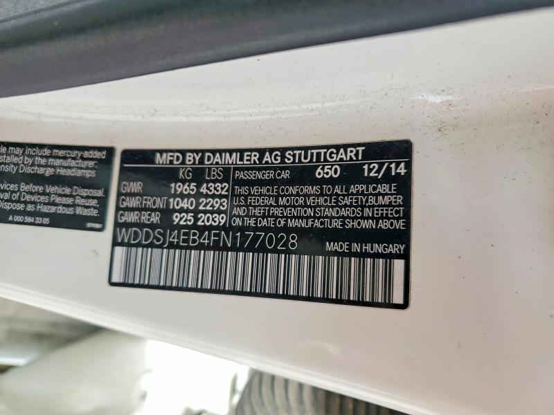 Aukcja sprzedaży 2015 Mercedes-benz Cla, vin: WDDSJ4EB4FN177028, numer aukcji: 51212216