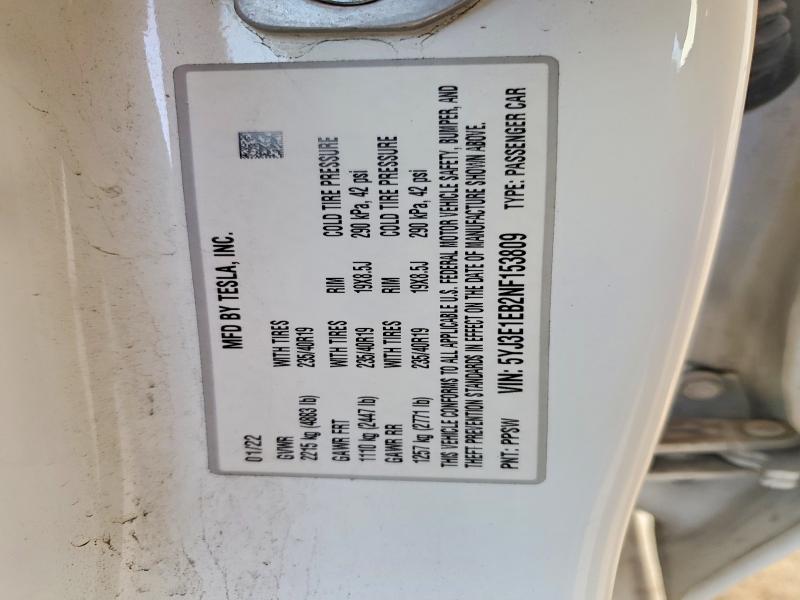 Продажа на аукционе авто 2022 Tesla Model 3, vin: 5YJ3E1EB2NF153809, номер лота: 50754946