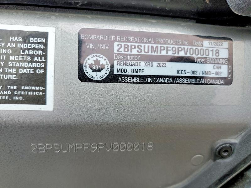 Aukcja sprzedaży 2023 Skid Renegade X-rs 850 R, vin: 2BPSUMPF9PV000018, numer aukcji: 49291796
