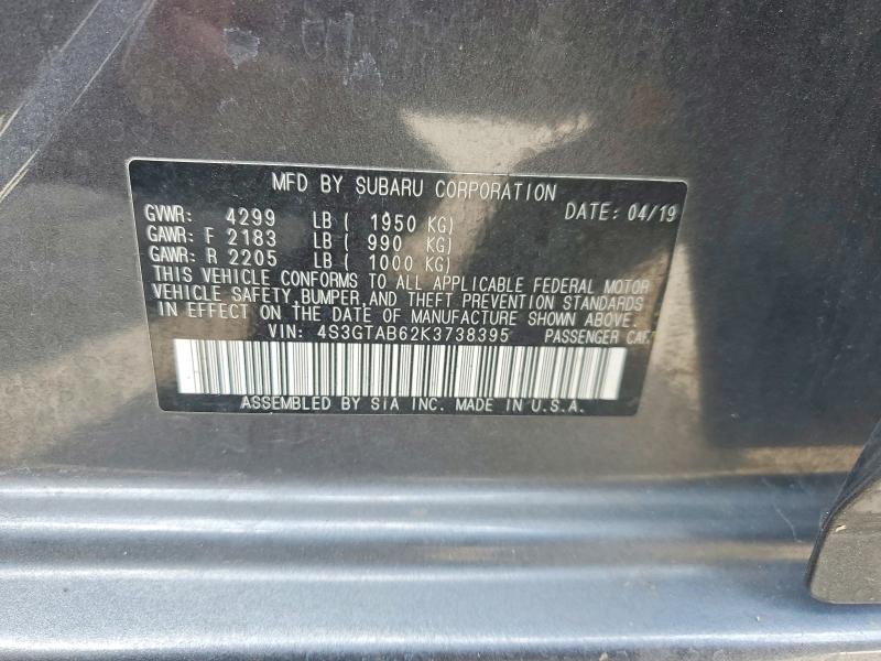 Продажа на аукционе авто 2019 Subaru Impreza, vin: 4S3GTAB62K3738395, номер лота: 48479126