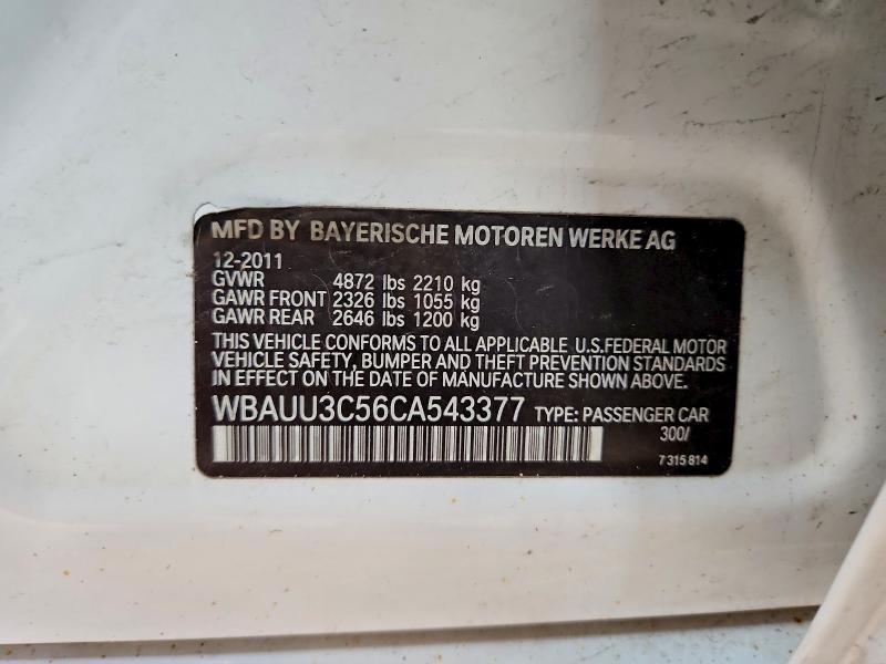 Aukcja sprzedaży 2012 Bmw 328, vin: WBAUU3C56CA543377, numer aukcji: 49122596