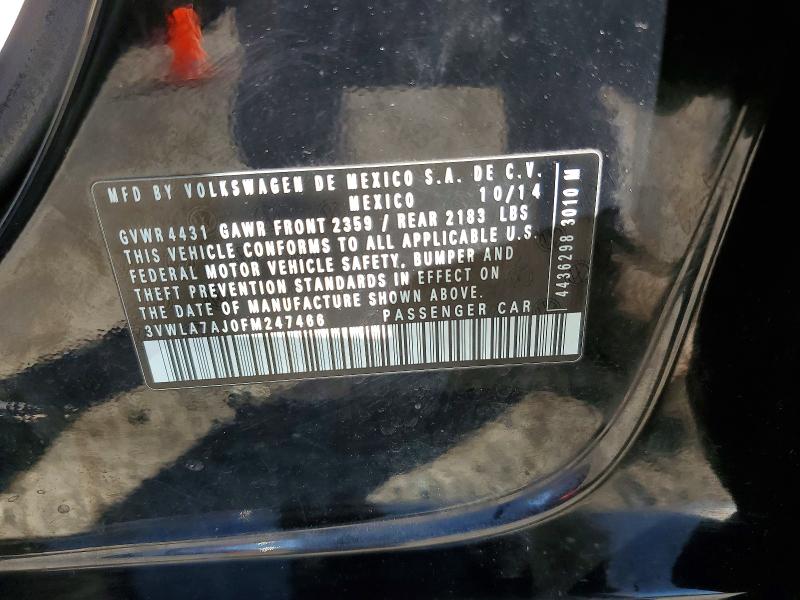 Aukcja sprzedaży 2015 Volkswagen Jetta, vin: 3VWLA7AJ0FM247466, numer aukcji: 49322286