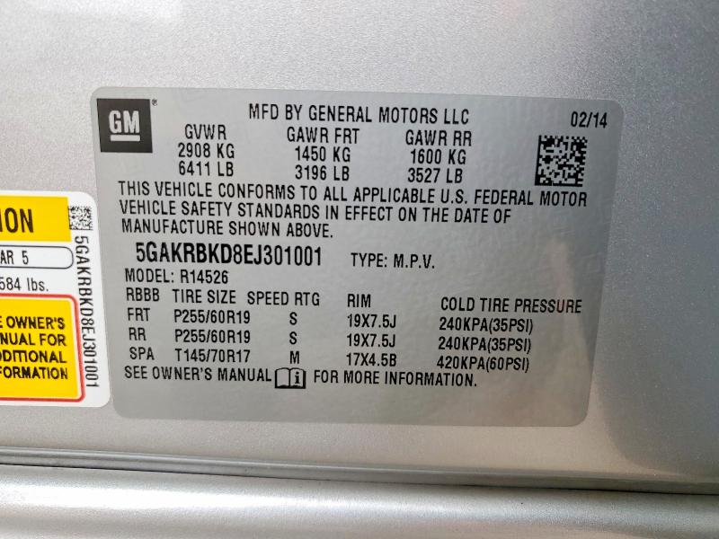 Продажа на аукционе авто 2014 Buick Enclave, vin: 5GAKRBKD8EJ301001, номер лота: 47940486