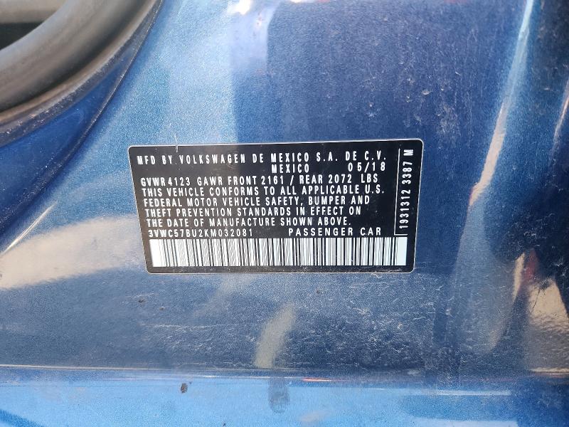 Продаж на аукціоні авто 2019 Volkswagen Jetta, vin: 3VWC57BU2KM032081, номер лоту: 51486936