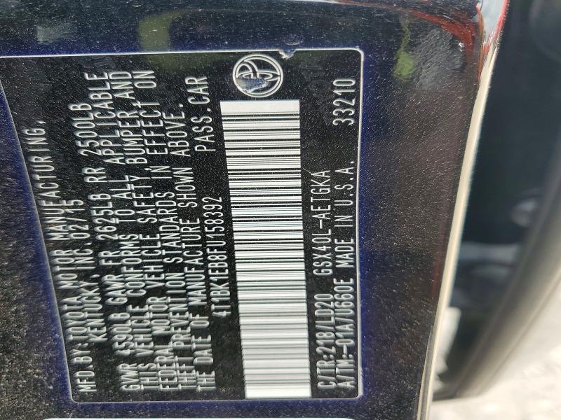 49686306 :رقم المزاد ، 4T1BK1EB8FU158392 vin ، 2015 Toyota Avalon مزاد بيع