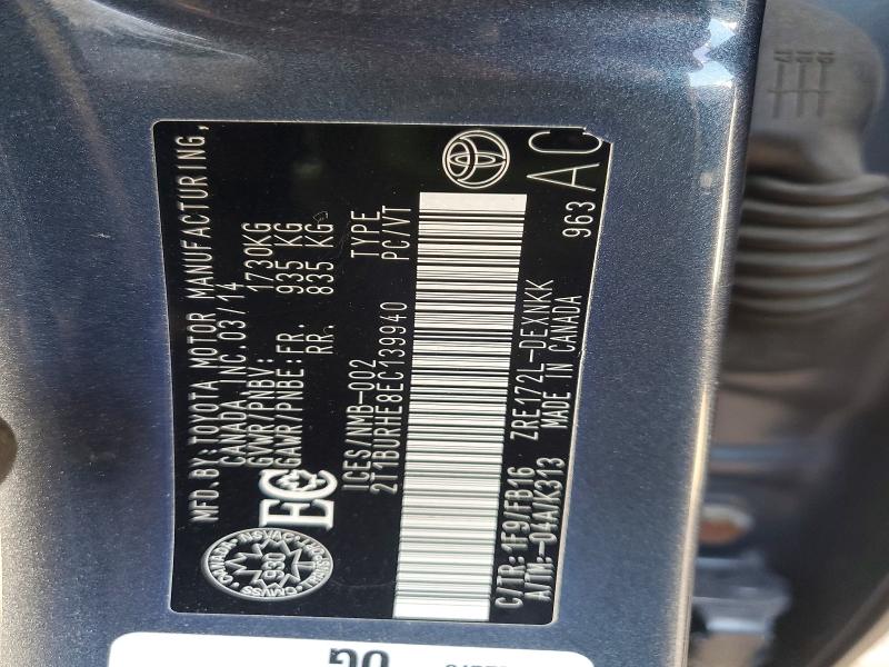 Продажа на аукционе авто 2014 Toyota Corolla, vin: 2T1BURHE8EC139940, номер лота: 49339896