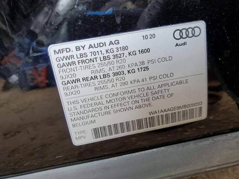 Aukcja sprzedaży 2021 Audi E-tron, vin: WA1AAAGE9MB008093, numer aukcji: 48462236