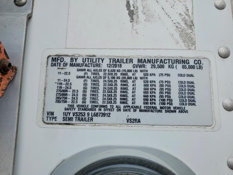 53228506 :رقم المزاد ، 1UYVS2539L6873912 vin ، 2020 Utility Refer Trlr مزاد بيع