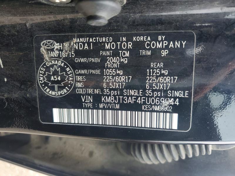 51664886 :رقم المزاد ، KM8JT3AF4FU069044 vin ، 2015 Hyundai Tucson مزاد بيع