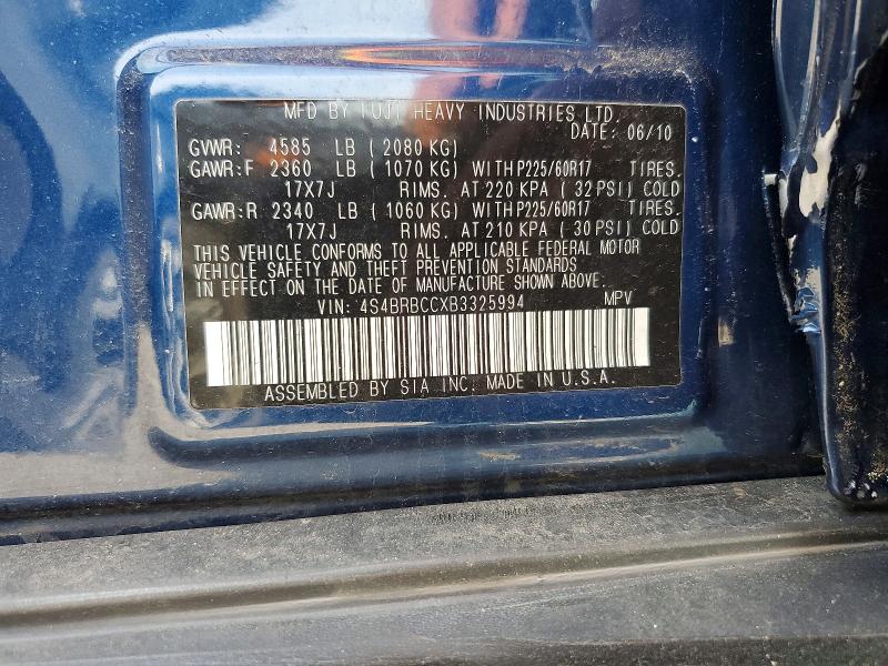 Aukcja sprzedaży 2011 Subaru Outback, vin: 4S4BRBCCXB3325994, numer aukcji: 49926186