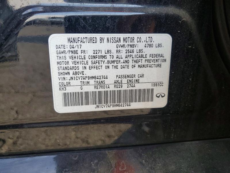 Aukcja sprzedaży 2017 Infiniti Q50, vin: JN1CV7AP9HM642744, numer aukcji: 49333326