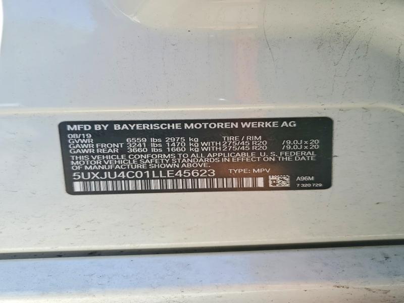 51407246 :رقم المزاد ، 5UXJU4C01LLE45623 vin ، 2020 Bmw X5 مزاد بيع