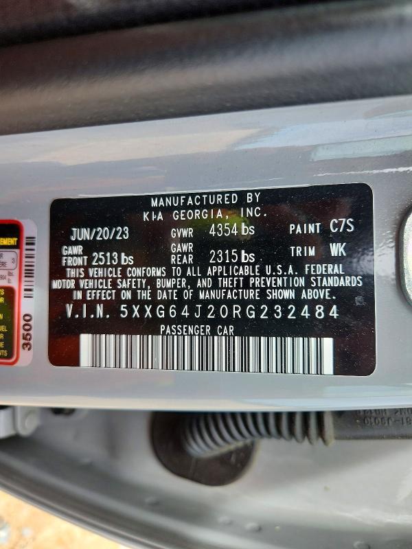48664036 :رقم المزاد ، 5XXG64J20RG232484 vin ، 2024 Kia K5 مزاد بيع