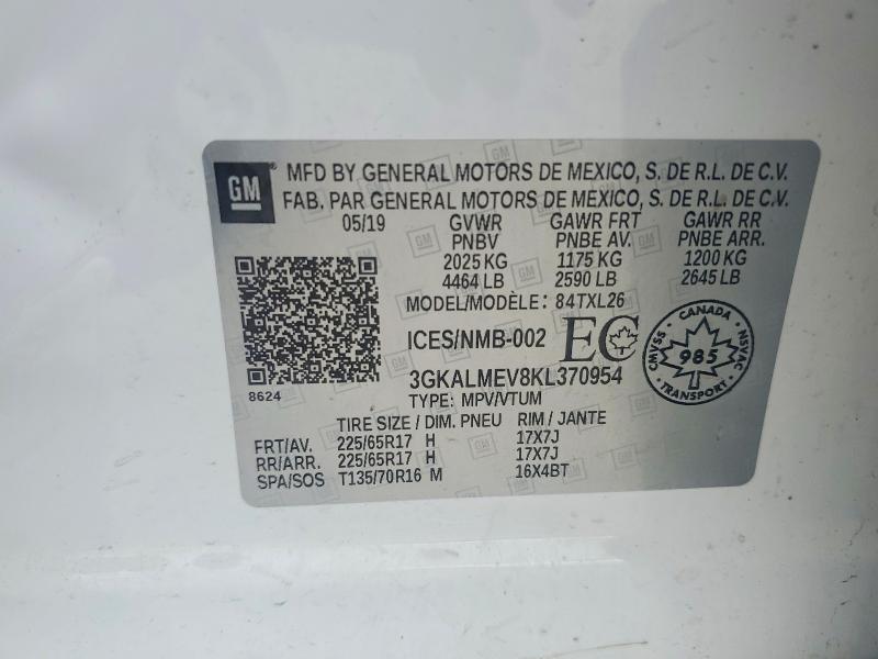 Aukcja sprzedaży 2019 Gmc Terrain, vin: 3GKALMEV8KL370954, numer aukcji: 50972246