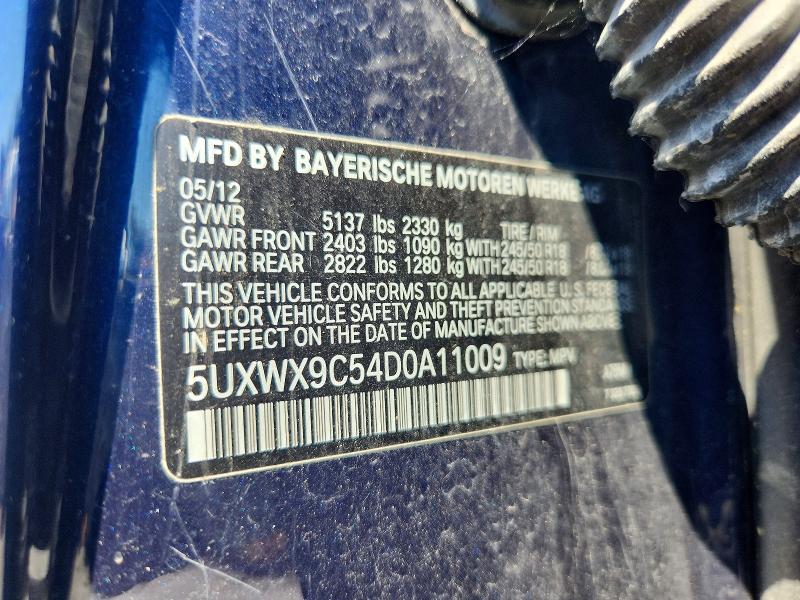 2013 Bmw X3 მანქანა იყიდება აუქციონზე, vin: 5UXWX9C54D0A11009, აუქციონის ნომერი: 51127146