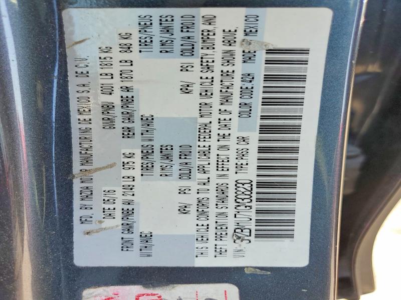51900416 :رقم المزاد ، 3MZBM1U71GM308230 vin ، 2016 Mazda 3 مزاد بيع