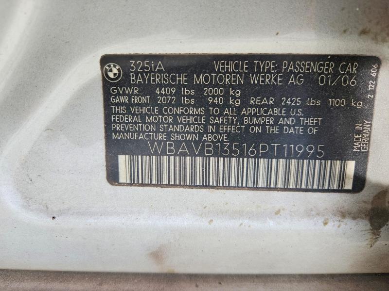 51589156 :رقم المزاد ، WBAVB13516PT11995 vin ، 2006 Bmw 325 مزاد بيع