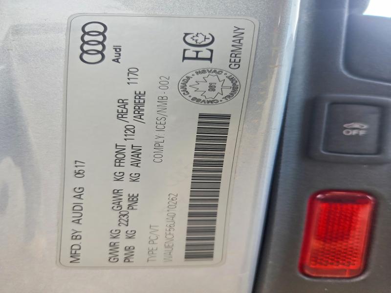 49785756 :رقم المزاد ، WAUENCF56JA010262 vin ، 2018 Audi A5 مزاد بيع