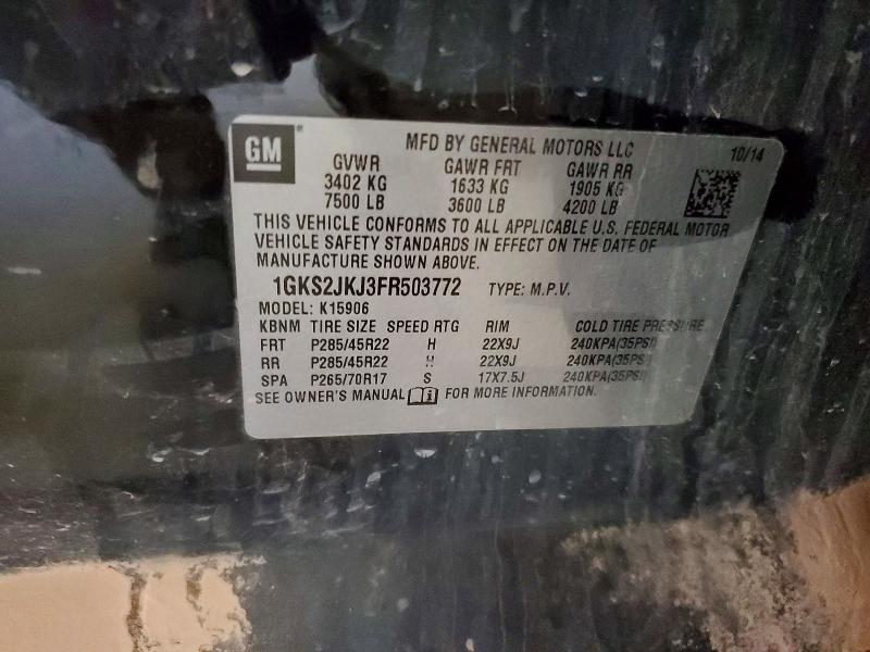 Продажа на аукционе авто 2015 Gmc Yukon Xl, vin: 1GKS2JKJ3FR503772, номер лота: 49778246