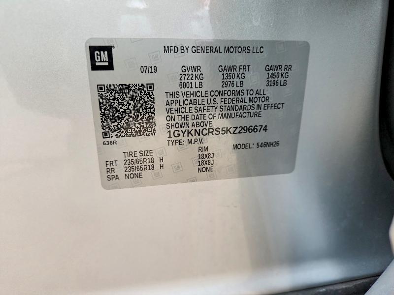 Продаж на аукціоні авто 2019 Cadillac Xt5, vin: 1GYKNCRS5KZ296674, номер лоту: 51875126