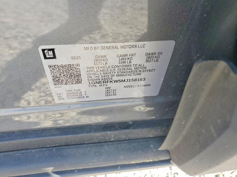 Продаж на аукціоні авто 2021 Chevrolet Traverse, vin: 1GNERFKW5MJ158163, номер лоту: 50150576