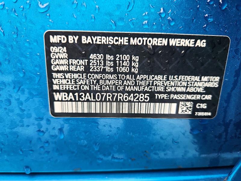 48822066 :رقم المزاد ، WBA13AL07R7R64285 vin ، 2024 Bmw M235xi مزاد بيع