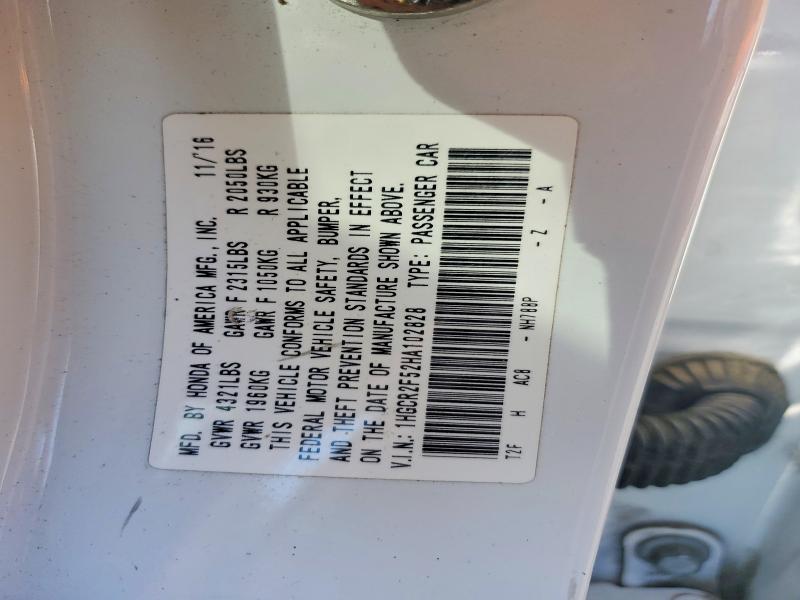 Продажа на аукционе авто 2017 Honda Accord, vin: 1HGCR2F52HA102828, номер лота: 49979086