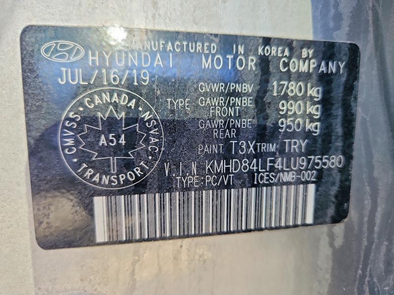 Продаж на аукціоні авто 2020 Hyundai Elantra, vin: KMHD84LF4LU975580, номер лоту: 49947126