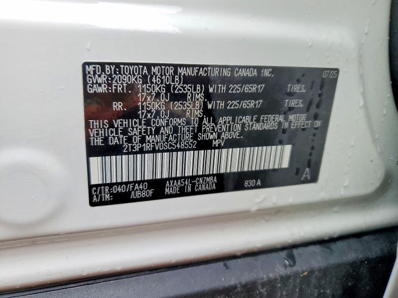 2025 Toyota Rav4 მანქანა იყიდება აუქციონზე, vin: 2T3P1RFV0SC548552, აუქციონის ნომერი: 48623446